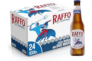 Raffo Ricetta Originale Cassa Birra con 24 Bottiglie da 33 cl, 7.92 L, Birra Lager dal Gusto Secco, Pieno e Moderatamente Amaro e dal Colore Giallo Paglierino, Gradazione Alcolica 4.7% Vol
