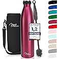 Milu Borraccia Termica Acciaio Inox – 500ml, 750ml, 1000ml - Bottiglia Acqua Termos Senza BPA, Isolato Sottovuoto, Doppia Par