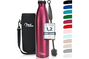 Milu z nierdzewnej stali Butelka do picia 500ml, 750ml, 1000ml - termos, izolowana butelka na wodę, szczelna izolowana butelka o podwójnych ściankach, odporna na kwas węglowy - w zestawie szczotka do czyszczenia (Jagadowy, 750 ml)