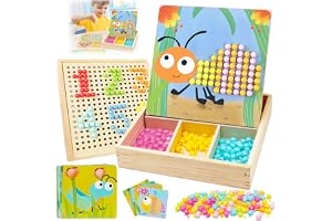 Vlecexs Mosaik, spelspel, mosaik, pysselset, barn, leksaker från 3 4 5 år, mosaikspel pegboard med 240 pärlor 10 bilder, Montessori leksak, presenter för barn, flickor, pojkar