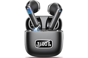 GODYSE Auriculares Inalámbricos Bluetooth 5.3, Auriculares Bluetooth HiFi Estéreo, Incorporado ENC Cancelación de Ruido Control Táctil Pantalla LED Auriculares 42H Cascos Inalámbricos IP6 Impermeables ping