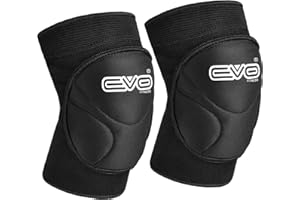 EVO Fitness Knee Pads Brace Support Elasticated Work Knee Protector Guards Cycling Skating MMA Volleyball Martial Arts Kick Boxing Muay Thai Wrestling Protection (Small/Medium)
