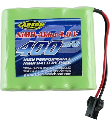 Batteria Carson Racing Pack 4.8V 400mAh NiMH Con Connettore JST, Per Modellismo - Foto 3