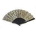 Caprilite Classic Leopard Print Fan Chinese Folding Hand Held Dancing Prom Party Fans Gift