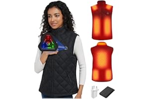 CYCYHEAT Heated Gilet for Men and Women with 10000mAh 7.4V Battery Pack – Quilted Lightweight Heating Vest Jacket Coat with Upgraded Heating Element