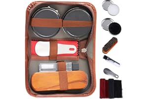 FGXY Juego De Cuidado De Zapatos, Juego De Cepillo De Zapatos De 11 Piezas, Con Funda De Almohada De Lujo De Cuero Pu, BetúN De Zapatos, Cepillo De Melena De Caballo Suave