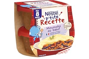 Nestlé Bébé P'tite Recette Moussaka au bœuf - Plat complet dès 8 mois - 2x 200g