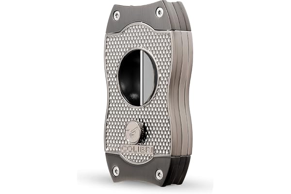 Colibri Coupe cigares V-Cut - avec Motif De Diamant - Déclenchement Lames à Ressort - Coupe v-Cut Profondeur 7 mm - jauge jusqu'à 60+ Anneaux - Conception Ergonomique