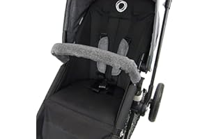 BAMBINIWELT Bügelschutzt Bauchbügelschutz zum Aufziehen kompatibel mit BUGABOO Kinderwagen (dunkelgrau lang)