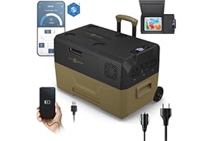 peme Expedition Glacière à Compresseur 27 L - Réfrigérateur Congélateur Portable, Refroidissement -20°C, Double Alimentation 12V/24V & 230V, Bluetooth-App, Mode Éco, pour Voiture, Camping