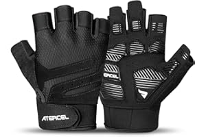 ‎ATERCEL ATERCEL Fitness Handschuhe für Damen & Herren, rutschfeste Trainingshandschuhe für Krafttraining, Gewichtheben & Workouts, Atmungsaktiv & Leicht, Schwarz