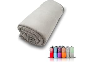 MEISHIDA Toalla de Microfibra Secado Super Rápido, Toalla para Deporte Gimnasio, De Viaje y a la Playa, Absorbente y Ultraligera (Gris, 80 x 150 cm)