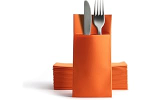 Alvotex Chic Airlaid - 50 servilletas Desechables para Cubiertos (39 x 40 cm), Color Naranja