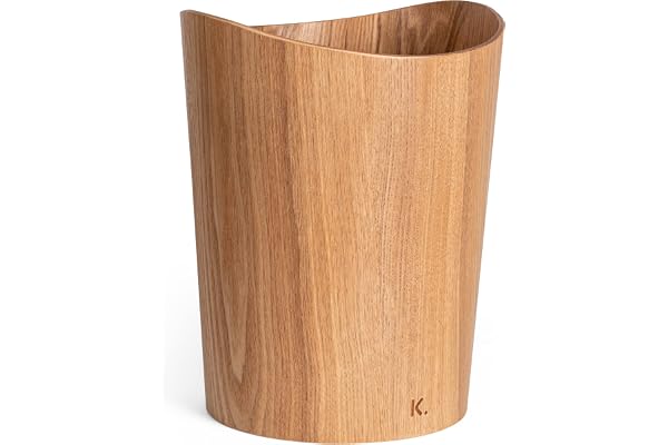 Kazai. Corbeille à papier en bois véritable Börje | Poubelle en Bois pour Bureau, chambre d'enfant et chambre | 9 litres | Frêne