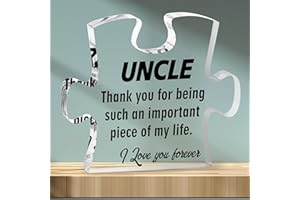 Merclix Uncle Puzzle Piece Acrylic Plaque Best Uncle Gifts from Niece Gifts for Uncle from Nephew Uncle Uncle Birthday Gifts from Kids