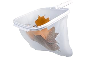 Keeper Recoge Hoja Red Piscina. Mantenimiento Piscinas con Fijación Palomilla para Pértigas Diámtero Ø26mm y Bolsa Grande. Red para Piscinas. Blanco. Material Resistente