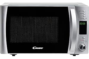 Candy X-Range CMXG 25DCS, Microondas con Grill, 25L, 1450W, 5 Niveles, Digital, 40 Programas, Bloqueo, Plato 31,5CM, Grill Rack, Plato Crunchy, Express Cooking, Temporizador, App simply-Fi, Inox