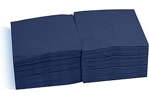 MORIGAMI Saten ser22107609 Coktail, tovagliolo 20 x 20, 2 strati, piegati a 1/4, 100 Tovaglioli, punta-punta, Blu