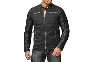 REDBRIDGE Red Bridge Hommes Veste Similicuir Biker Occasionnels Nervuré Mode Coton Blouson