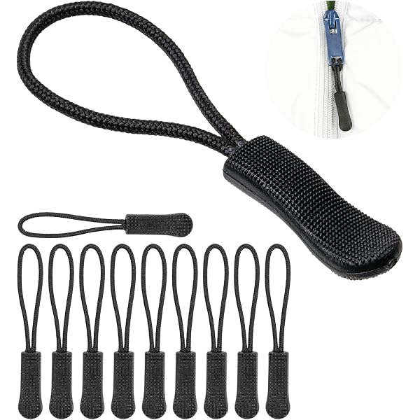 Accessoire Pour Sac Lot De 20 Rallonges/Tirettes Pour Fermeture Éclair - En TPU Et Nylon Avec Têtes Double Points - Noires à Points Blancs Tirettes De Fermeture éclair De Remplacement