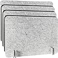 Fabbay 4 Pack Acoustic Freestanding Desk Divider Noise Reducing Desk Privacy Panel 16 x 24 Inch for Table Standing Sound Proof Dividers Desktop Office Furniture Partitions for Classroom (Silver Gray)