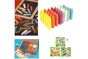 HK Online 160 Pcs SMALL CHUNKY CHALKS & 1 JUNGLE JIGSAW -Drawing Chalk, STREET CHALKS, SIDEWALK Chalk, WALL ART Chalk (160 CHUNKY Chalks)