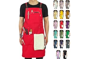Stenffy Kitchen Apron, Cotton Canvas, Adjustable Cross Back, Artist, Painting, Carpenter Work Apron for Men, Women, Plus Size