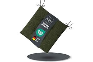 ‎LILENO HOME LILENO HOME 1er Set Stuhlkissen Grün (40x40x4,5 cm) - Sitzkissen für Gartenstuhl, Küche oder Esszimmerstuhl - Bequeme UV-beständige Indoor u. Outdoor Stuhlauflage als Stuhl Kissen