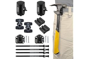Spider Tool Holster - Pro Tool Kit - Belt Holster Clip + Tool Docking Stations for organizing, Storing and Carrying Driver bits, Power Drill, Multitool, Tape Measure, Hammer, Pneumatic and More!