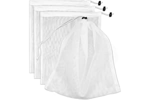 KAIRUIERD 4-Pack Replacement Pool Vacuum Mesh Bags - Fine Filter Net with Locking Cord for Swimming Pools, Ponds & Aquariums, Collects Leaves Debris