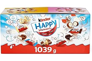 ‎KINDER kinder Happy Moments Mini Mix – Mischung aus Spezialitäten von kinder – 5 verschiedene Sorten – 1 x 1039 g Großpackung Schokolade – Süßigkeiten für Karneval & Fasching