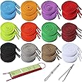 24PCS Replacement Drawstrings for Sweatpants Shorts Hoodies with Drawstring Threaders and Plastic Cord Locks Drawstrings for Jackets Swim Trunks Shoe Laces Tote Bags 3.94ft Long (12 Colors）