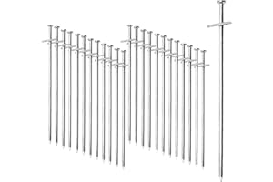 ToCi Piquets de sol en acier galvanisé de 23 cm - Piquets de tente pour camping et extérieur - Sardines pour sols durs et sols en pierre - En lots de 4 à 48 pièces au choix