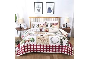 WONGS BEDDING Sábanas 220 x 240 cm Mantas de Cama Doble Mantas Microfibra 3 Juegos de Mantas de sábanas navideñas con 2 Fundas de Almohada 50 x 75 cm, Blancas (240x260cm, 3 Piezas)