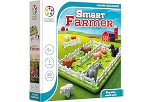 SMARTGAMES smart games - Smart Farmer, Puzzle Game with 60 Challenges, 4+ Years, Noir