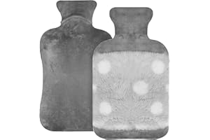 YORFULL 2L Hot Water Bottle with Cover,Large Capacity Hot Water Bag for Period Pain,Neck and Shoulders,Back,Warm Feet,Premium Natural Rubber Hot Water Bottles