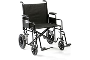 DRIVE DEVILBISS HEALTHCARE Drive Bariatric / Heavy Duty Steel Transport Chair with 22" Seat Width