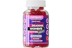 Women's Vitality Multivitamins & Probiotics Gummy | Contains 19 Active Nutrients | Mixed Fruit Flavour | 60 Vegan Gummies | Gut, Bones, Energy, Hair, Skin, Vision & Immunity by NUTRIGUMS®