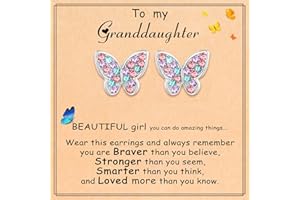 FEHKI Butterfly Earrings Jewelry Birthday Valentines Day Christmas Gifts for Butterfly Lover/Daughter/Granddaughter/Niece/Teens