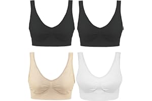 Boolavard Pack 4 Bra - el Confort Bra. Primera Calidad - Garantizada Mejor en el Mercado S-XXXL!