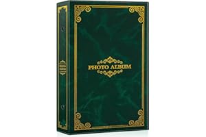 Lanpn Photo Album 6x4 Slip in, Traditional Classic 300 Pockets Photo Albums Holds Landscape Only 10x15cm Picture Green