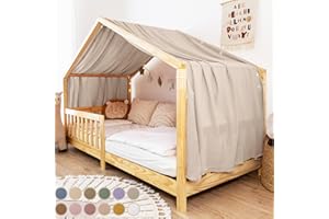 lilimaus Hausbett Himmel [in 12 Farben] Betthimmel Hausbett aus 100% Baumwolle Musselin - Stoffhimmel für Hausbett Deko Mädchen & Jungen - Himmel für Hausbett Kinder - Bett Vorhang Kinderbett