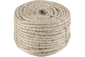IZSUZEE Corde Sisal, Corde de 6mm (40m), Arbre A Chat de Remplacement, Ficelle pour Griffoir Chats, Pot de Fleurs, Table de Jardin, Jardin