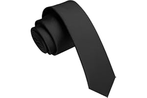 JEMYGINS 1.58" Solid Color Skinny Tie Slim Necktie for Men(4cm)