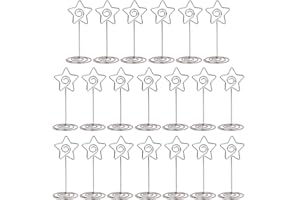 QH-SHOP Mémo Clip Forme de Étoile Photo Clip Memo Porte Carte Numéro de Table pour Mariage Fête De Noël 20 Pièces