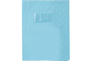 Calligraphe 72022C Copertina a grana grossa a losanghe Azzurro chiaro - 17x22 cm - 18/100 con Portaetichetta - PVC Opaco