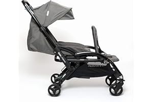 VIDIAMO - Poussette Limo - Poussette Bébé - Poussette Double Evolutive de 1 à 2 Places - 10 Configurations Possibles - Pliable et Compacte - Confortable - Coloris Gris