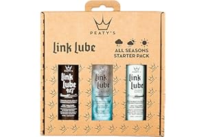 Peaty's LinkLube All-Seasons Bike Chain Lubricant Starter Pack - Includes 3 x 60ml Wet & Dry Lube, 60ml All-Weather Bicycle Lubricant - Readily Biodegradable for MTB, Road, E-Bikes, Bike Gift Pack