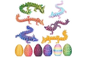 AYNKH 6er Set Dracheneier, 3D-Druck mit kleinen Drachen, mehrfarbige Überraschungseier, geheimnisvoller Osterkorb und Dekoration für Zuhause oder Büro
