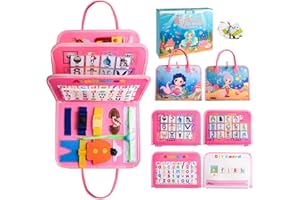 Achiyway Busy Board Montessori 2 3 4 5 6 Anni, 4 Strati Pannello Sensoriale Bambini Montessori, Giochi Educativi con Alfabeto, Lavagna Interattiva, Cerniere e Fibbie, Regalo per Bambini da 2 a 6 Anni